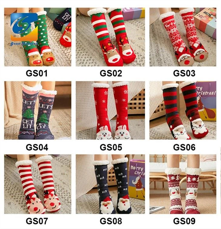 Fuzzy Fleece Lining Winter Slipper Socks