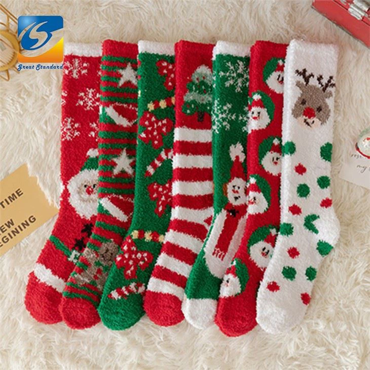 Nisa Moda Irkoppa Għoli Fluffy Kalzetti tal-Milied