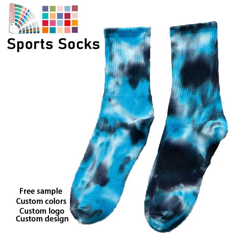 Kalzetti ta 'l-Isport Tie Dye tal-qoton Durabbli ikkuluriti